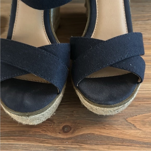Rialto Navy Blue Wedge Sandals - Picture 10 of 11